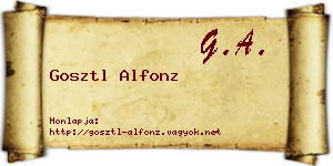 Gosztl Alfonz névjegykártya